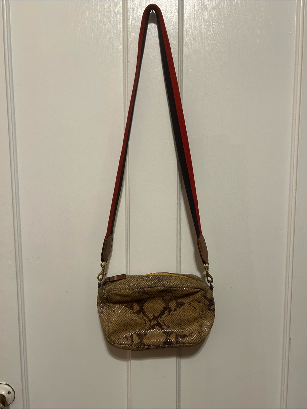 Clare V Small Women’s Snake-Print Crossbody Bag